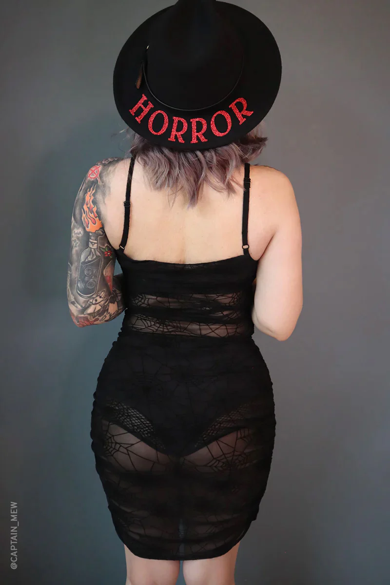 Spider Web Mesh Bodycon Mini Dress - Image 4