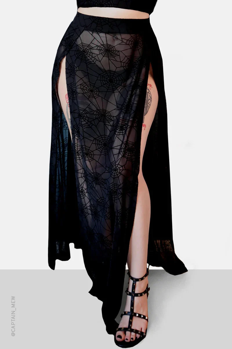 Spider Web Mesh M-Line Skirt
