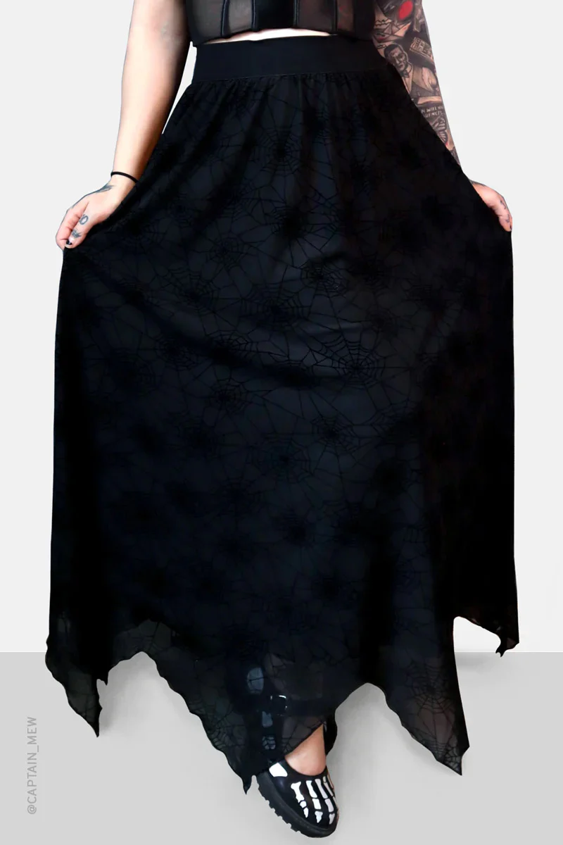 Spider Web Mesh Maxi Skirt [with Liner] - Image 2