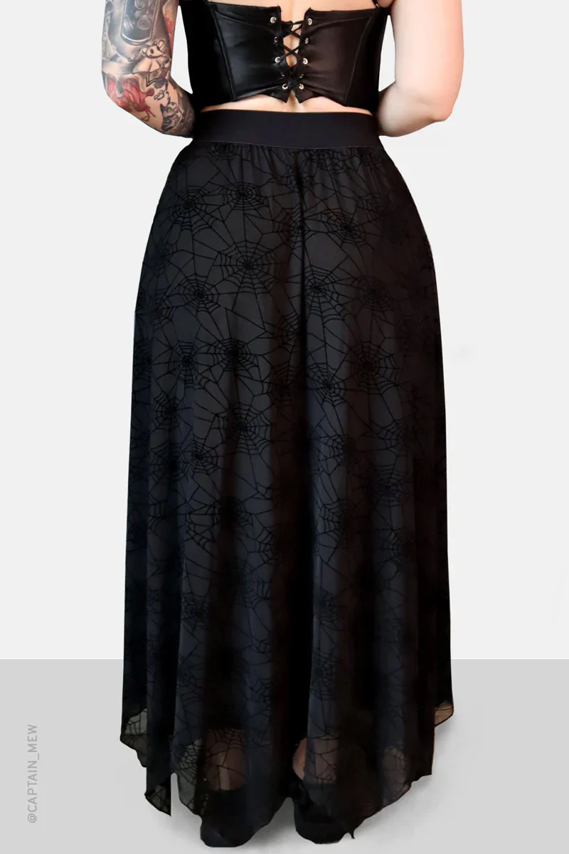 Spider Web Mesh Maxi Skirt [with Liner] - Image 3