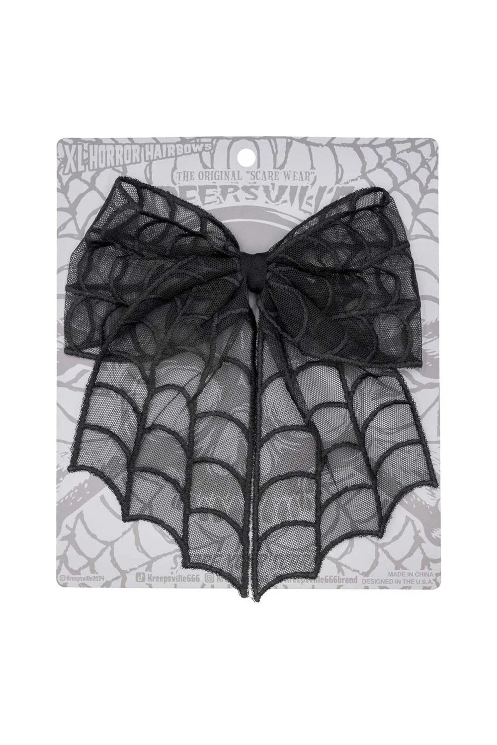 Spiderweb Lace Hair Bow - Image 4