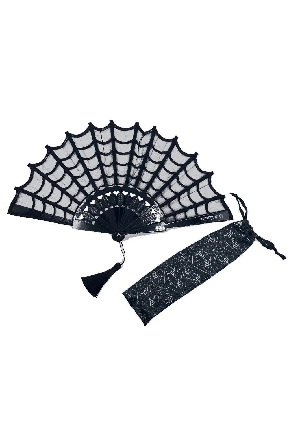 Spiderweb Lace Hand Fan - Image 3