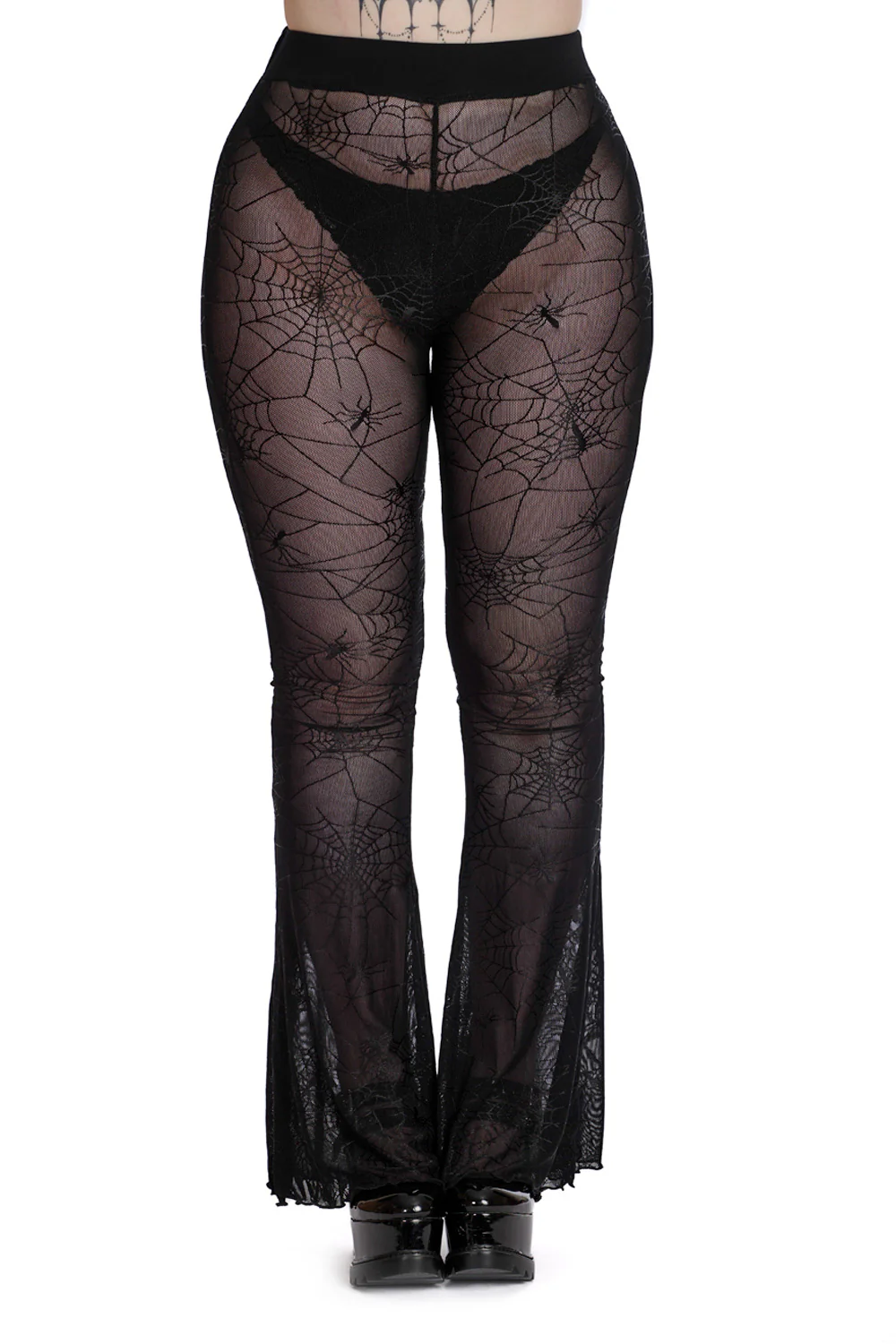 Spiderweb Mesh Flared Pants - Image 3