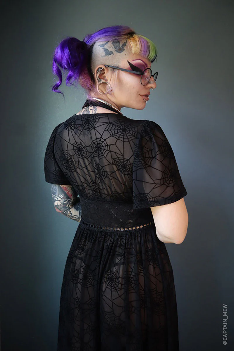 Spiderweb Mesh Kimono Dress - Image 5
