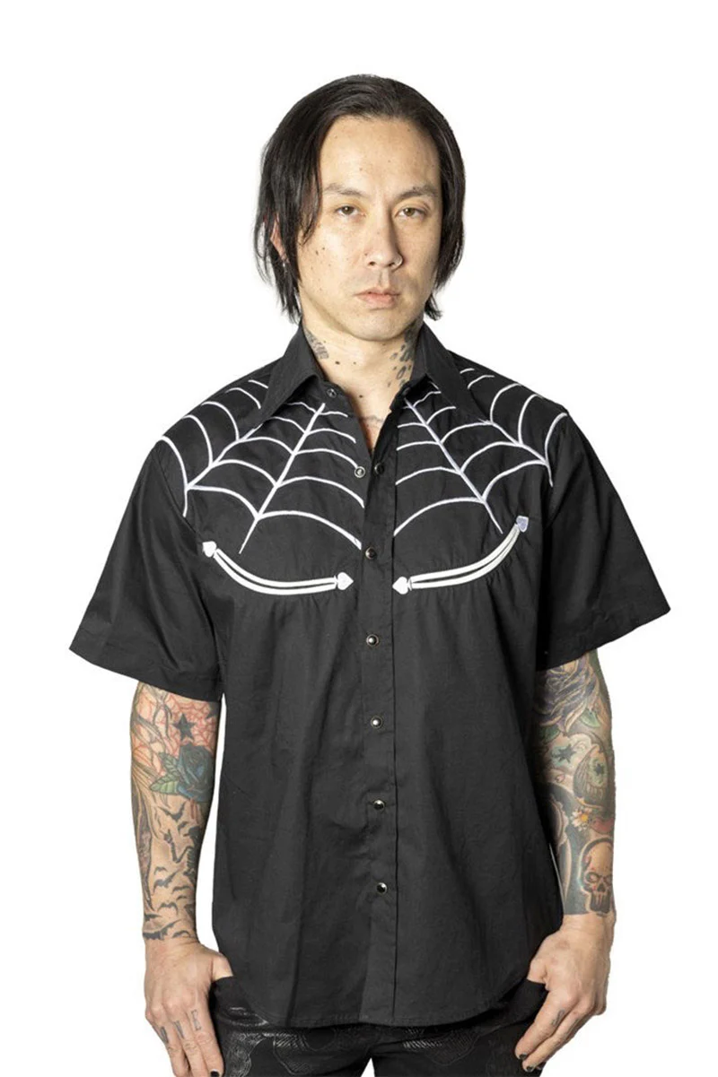 Spiderweb White Western Shirt - Image 3