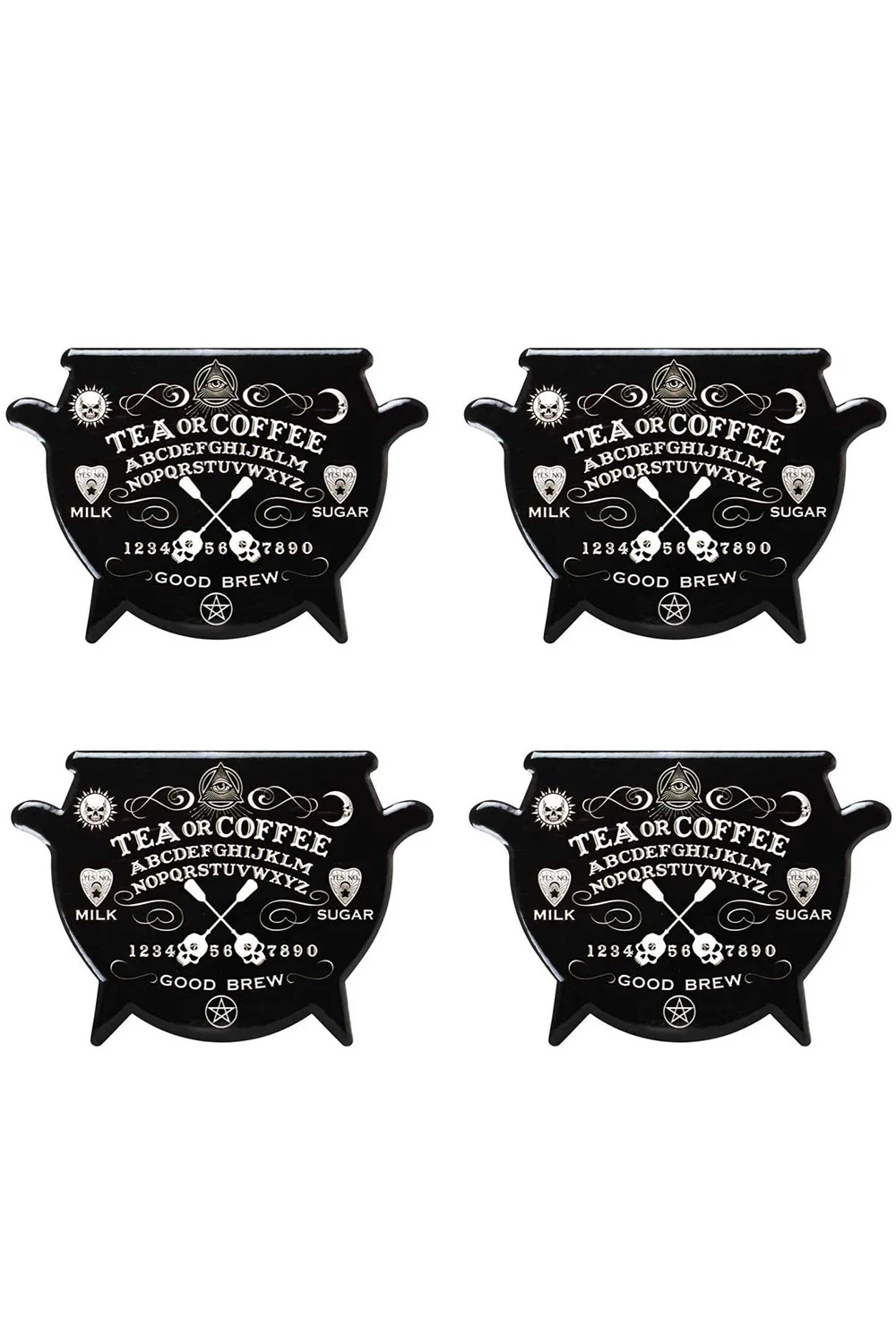 Spirit Board Cauldron Coaster Set