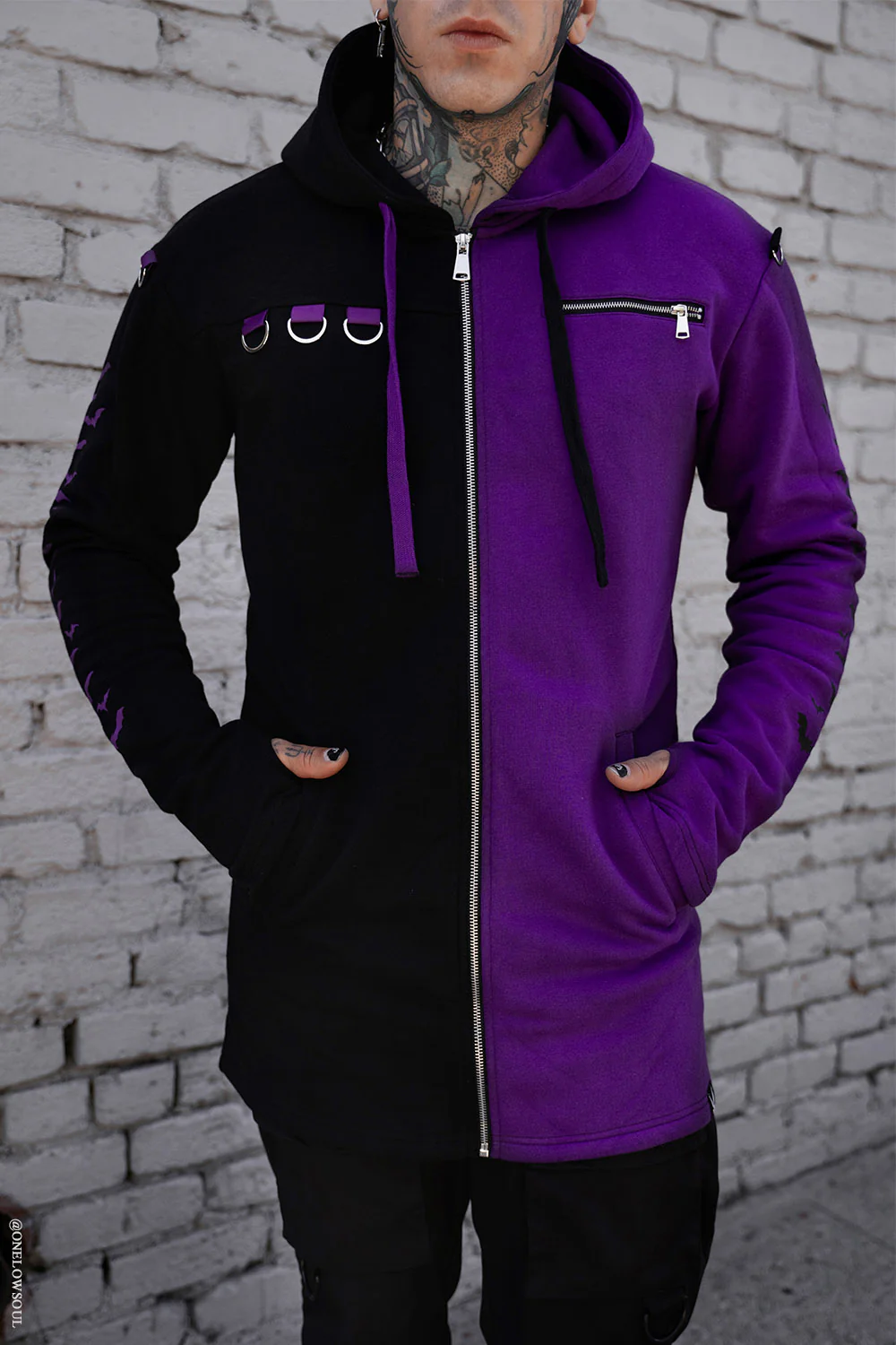 Split Mage Hoodie [Black/Purple] - Image 4