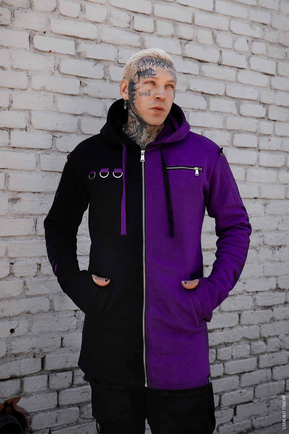 Split Mage Hoodie [Black/Purple] - Image 8