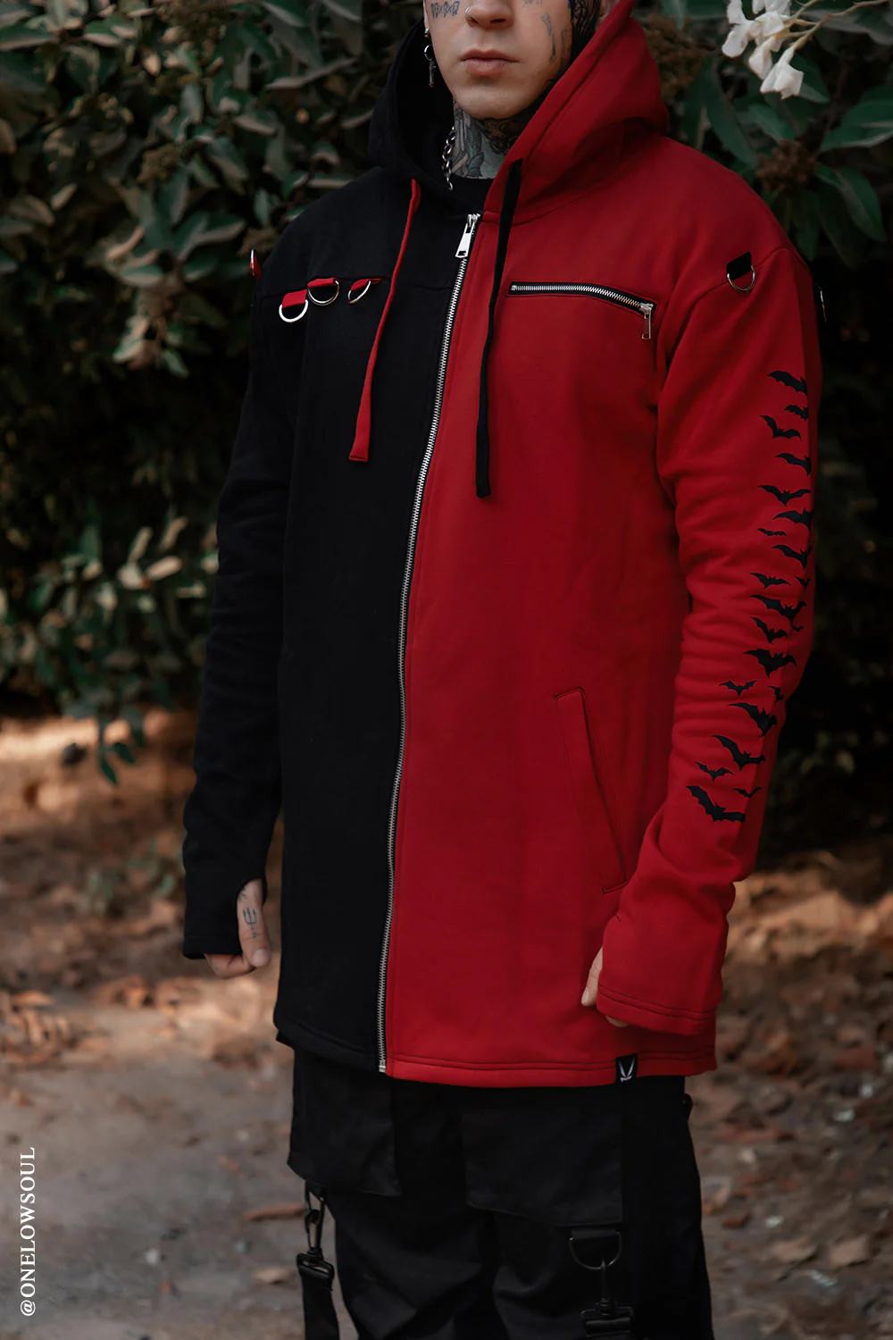 Split Mage Hoodie [Black/Red] - Image 9
