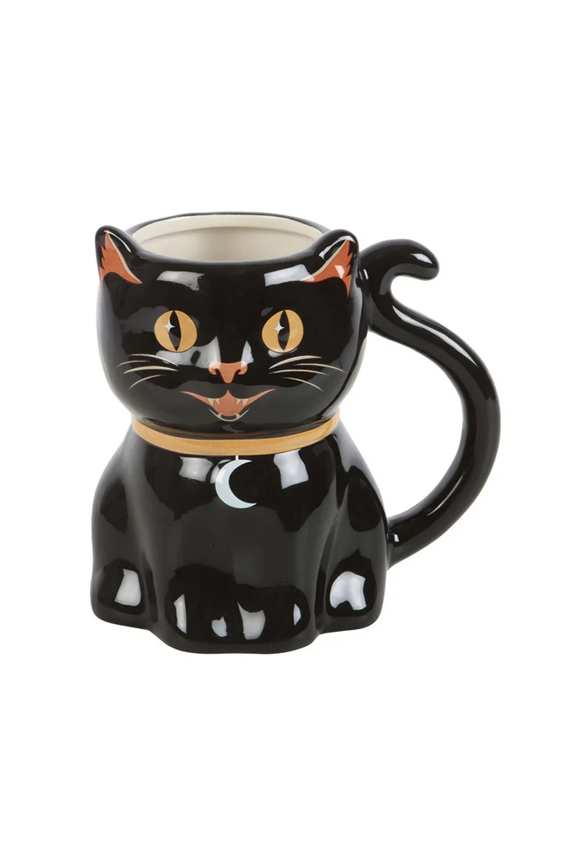 Spooky Black Cat Shaped Halloween Mug - Image 2