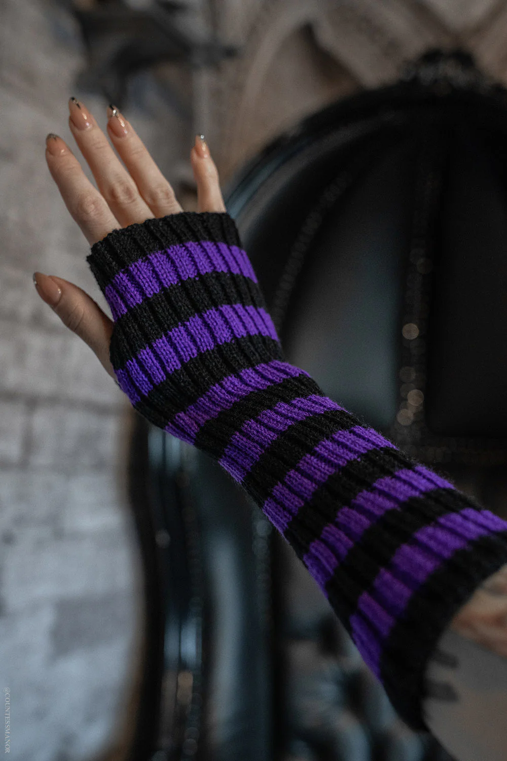 Spooky Striped Arm Warmers [Multiple Colors] - Image 4