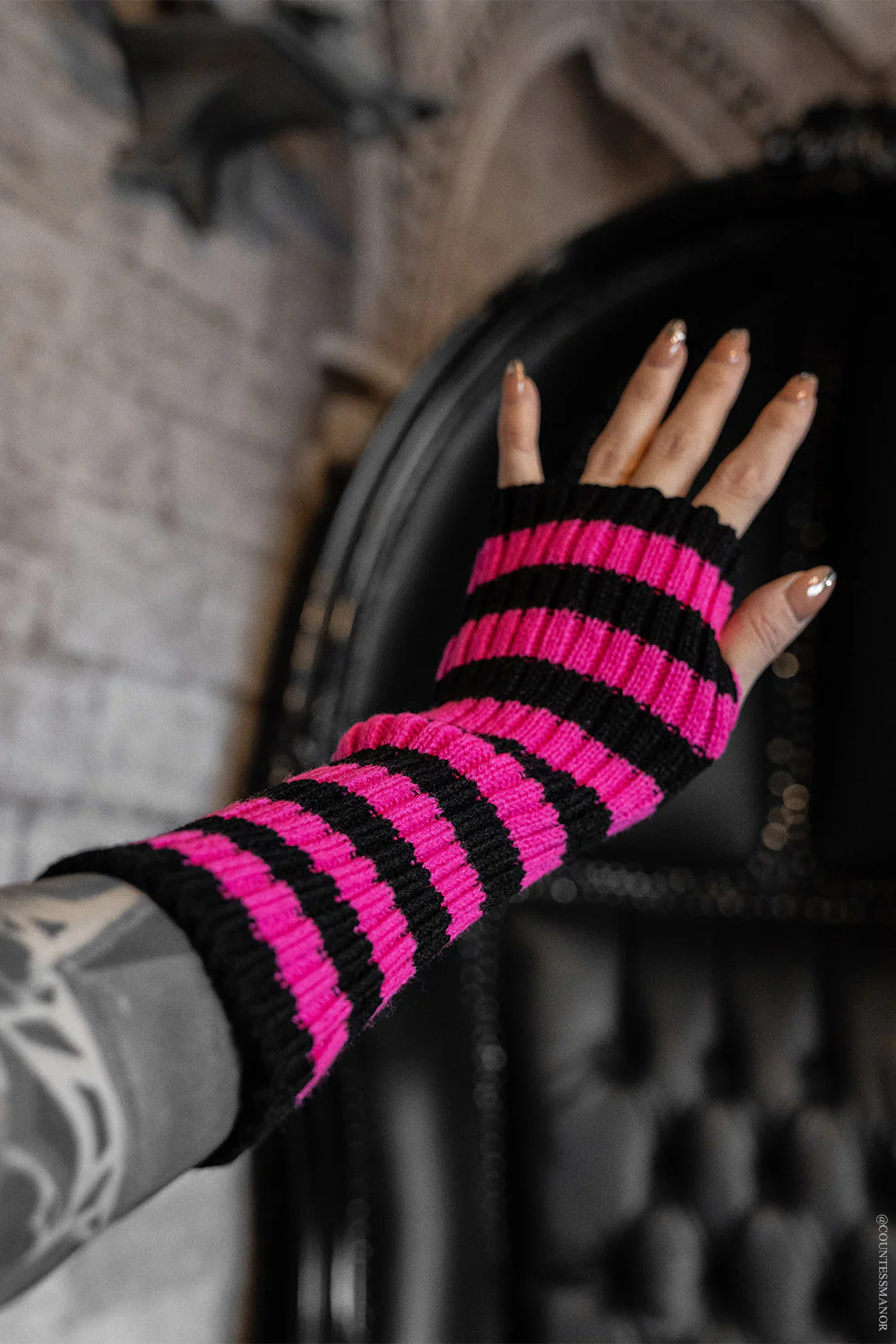 Spooky Striped Arm Warmers [Multiple Colors] - Image 5
