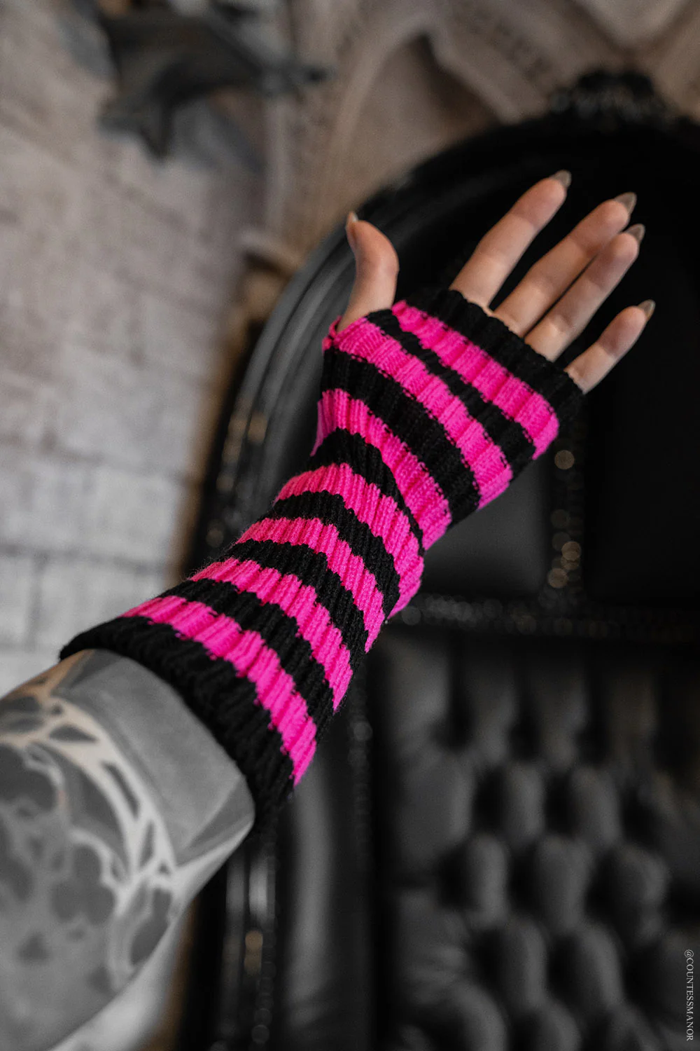Spooky Striped Arm Warmers [Multiple Colors] - Image 6
