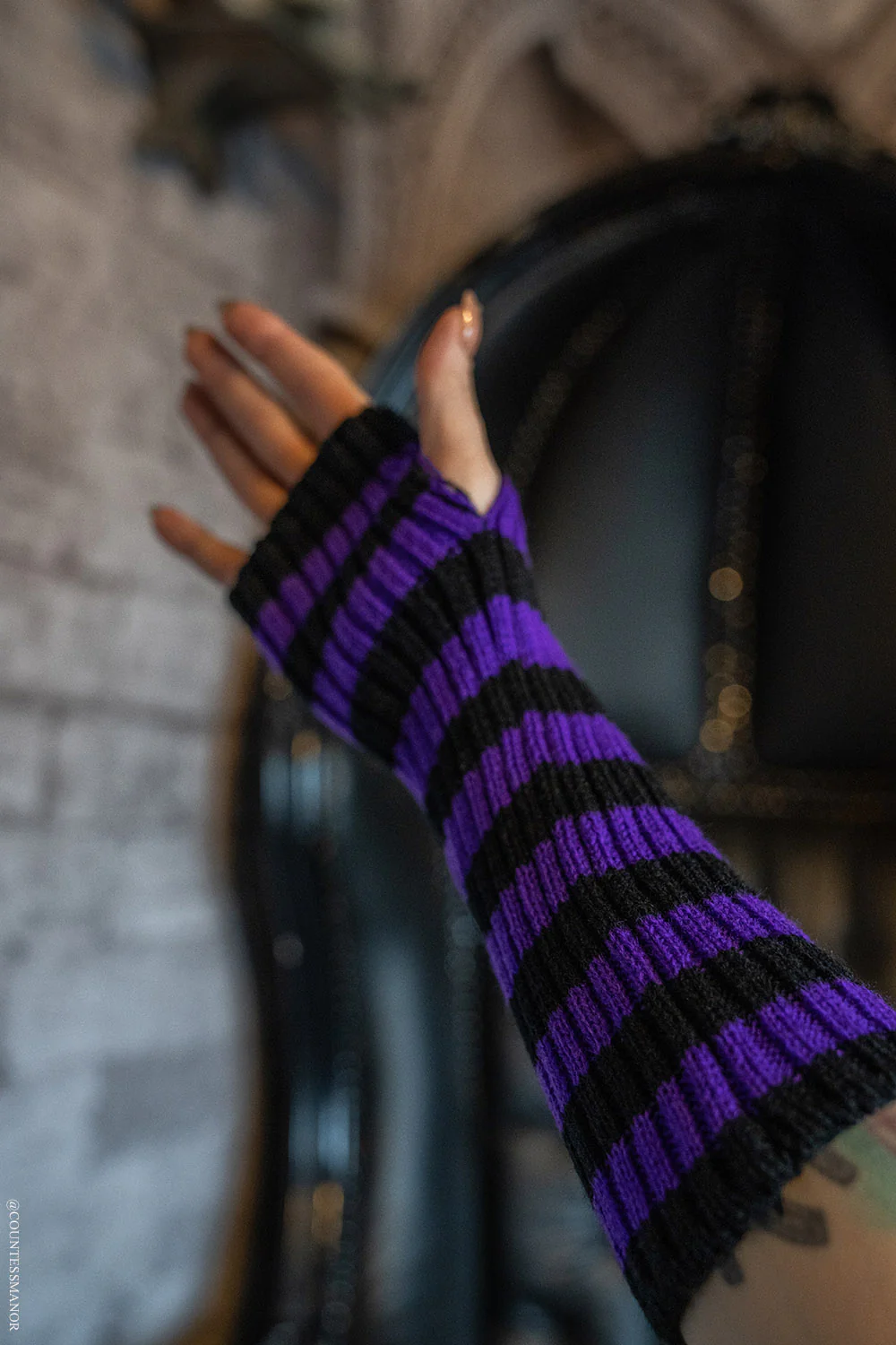 Spooky Striped Arm Warmers [Multiple Colors] - Image 7