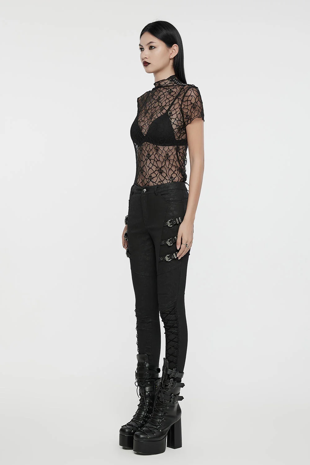 Stapled Skull Mesh Top - Image 4