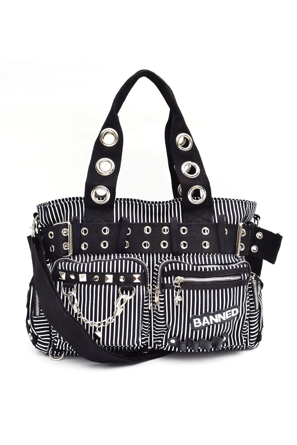 Strange Stripes Handbag [BLACK/WHITE]