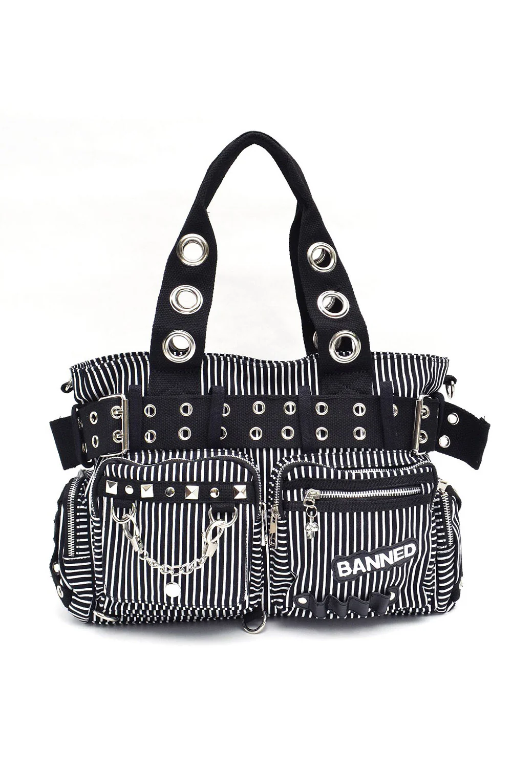 Strange Stripes Handbag [BLACK/WHITE] - Image 2