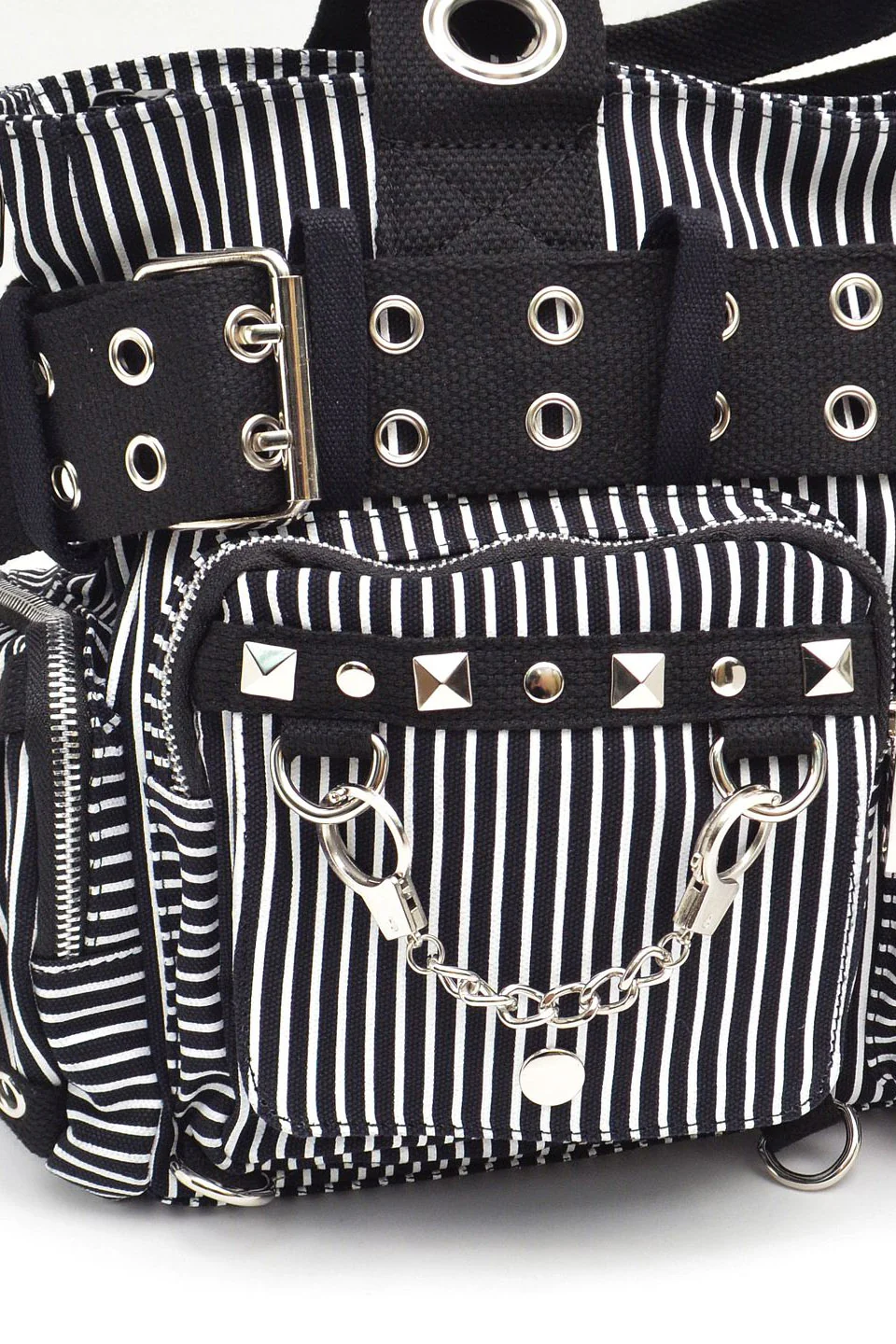 Strange Stripes Handbag [BLACK/WHITE] - Image 6