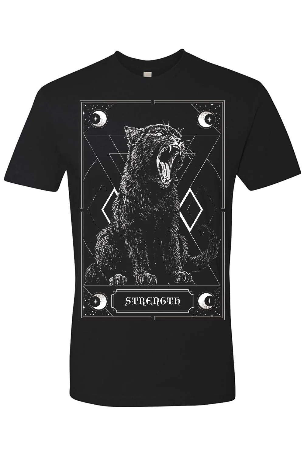 Strength Kitty Tarot T-shirt - Image 3