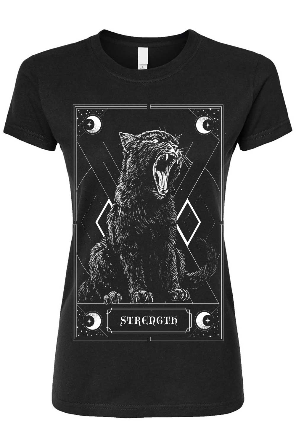 Strength Kitty Tarot T-shirt - Image 4