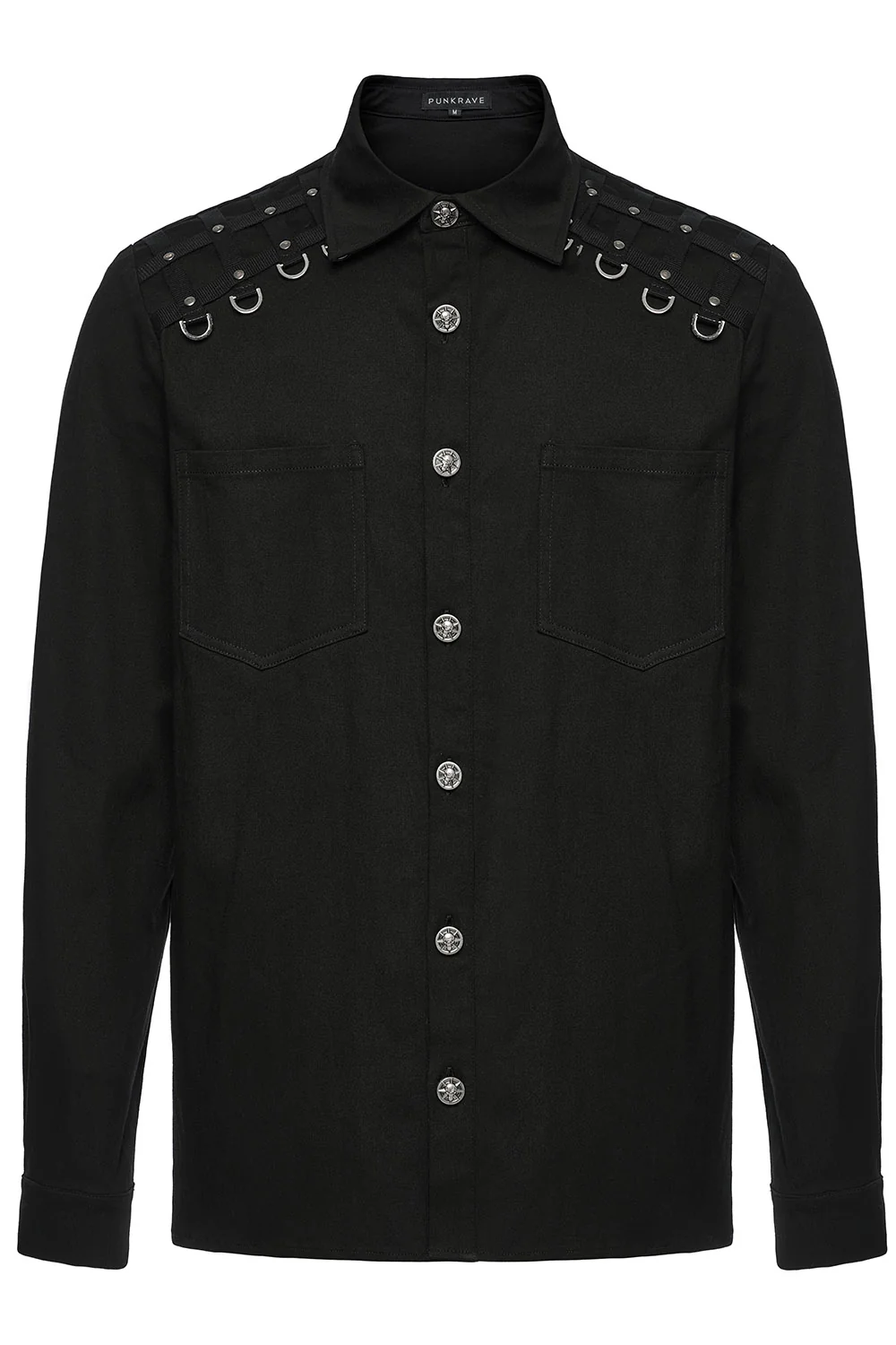Studded Long Sleeve Skull Button Up Shirt - Image 2