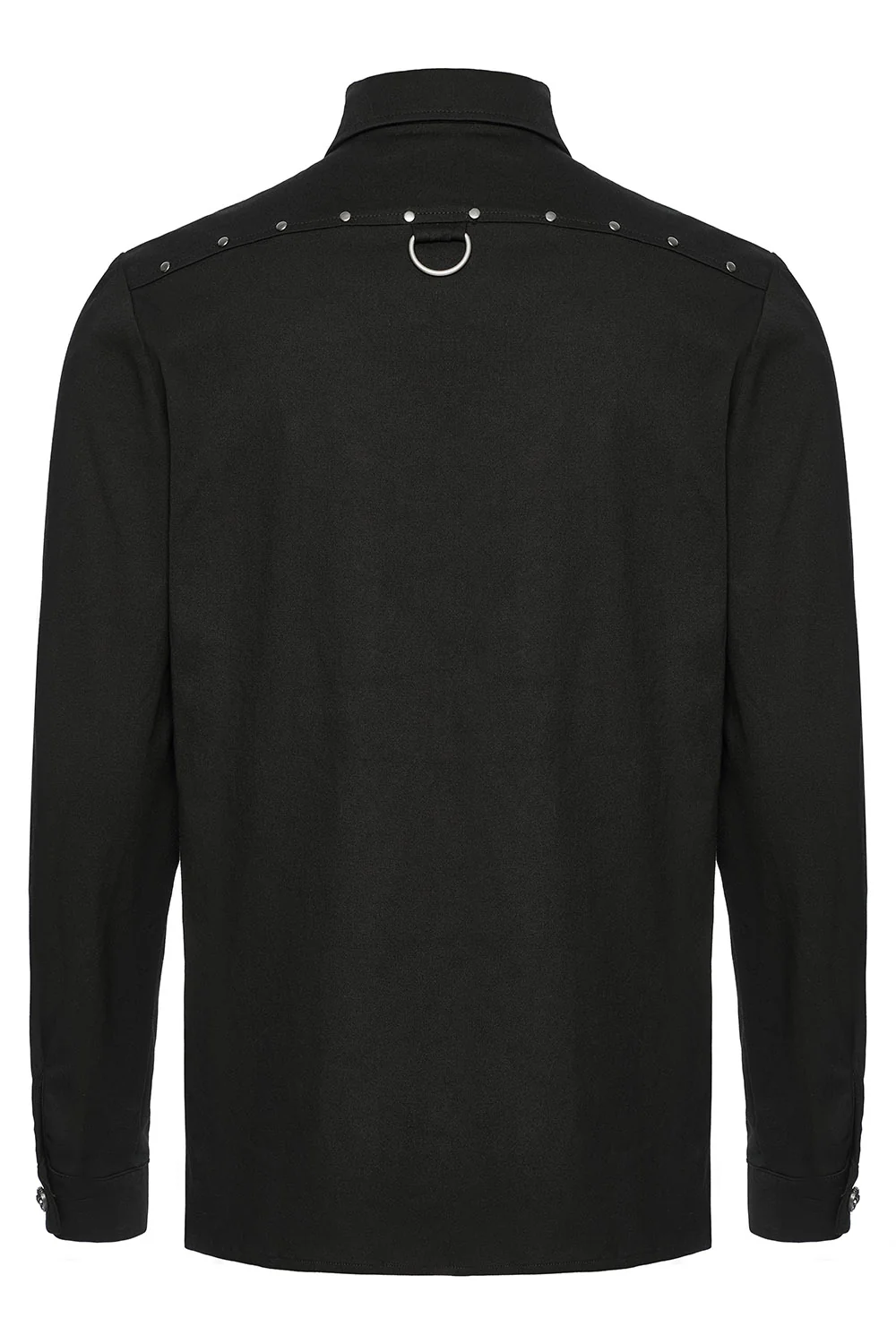 Studded Long Sleeve Skull Button Up Shirt - Image 3