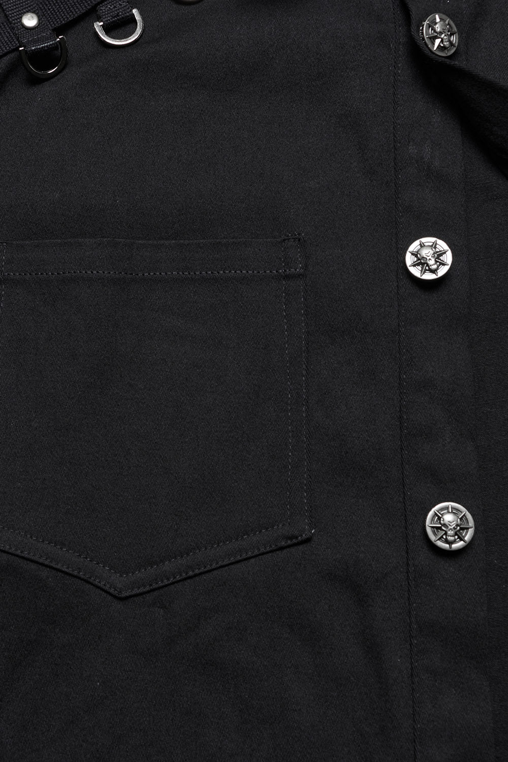 Studded Long Sleeve Skull Button Up Shirt - Image 9