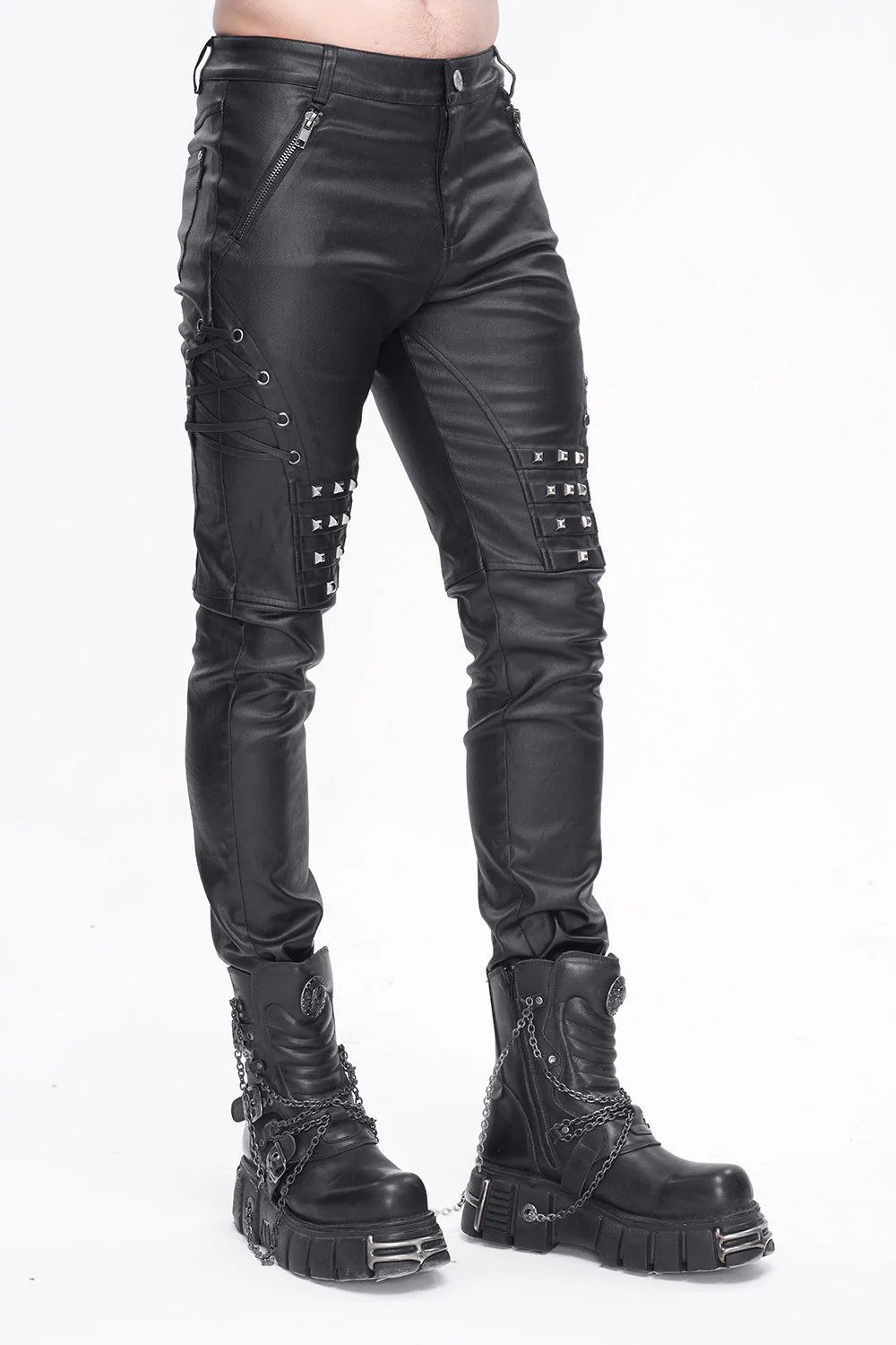Studded Vegan Leather Pants - Image 2