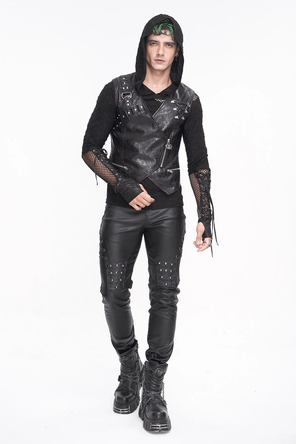 Studded Vegan Leather Pants - Image 3