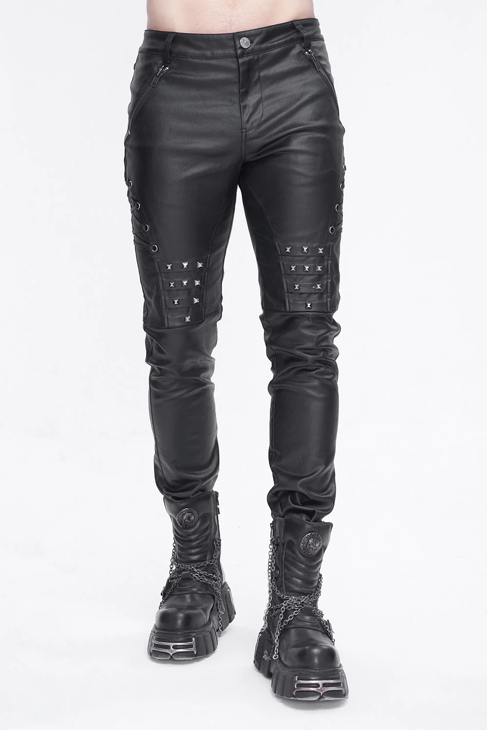 Studded Vegan Leather Pants - Image 4