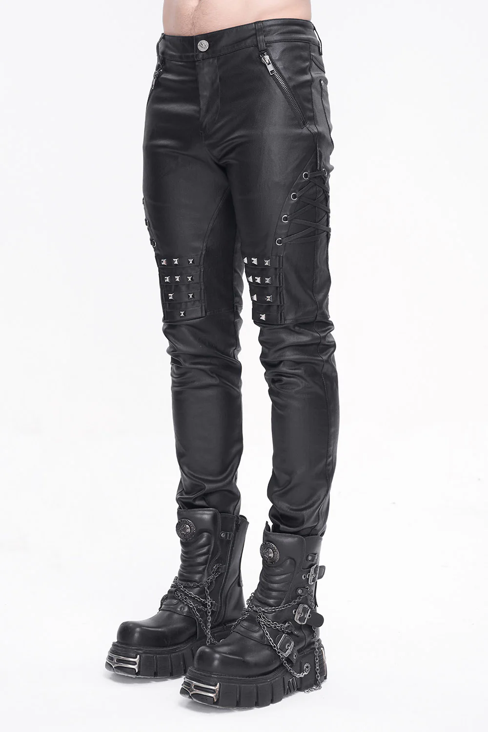 Studded Vegan Leather Pants - Image 5