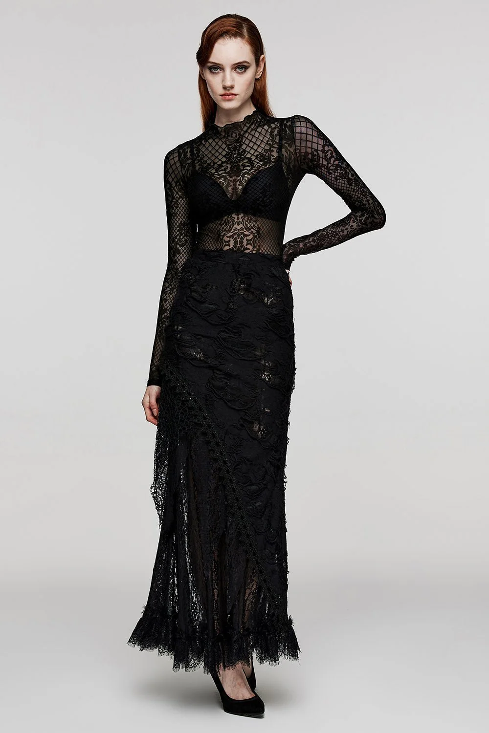 Tattooed Lady Victorian Mesh Top - Image 2