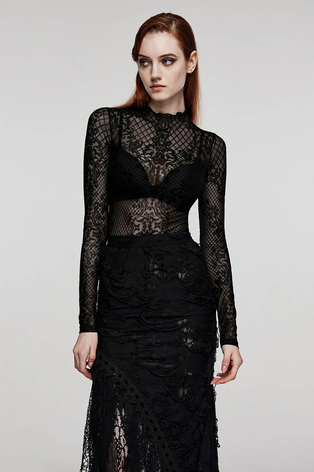Tattooed Lady Victorian Mesh Top - Image 4