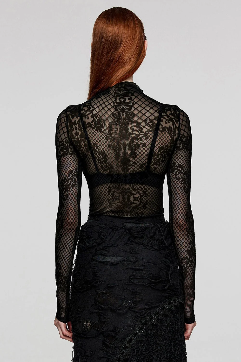 Tattooed Lady Victorian Mesh Top - Image 5