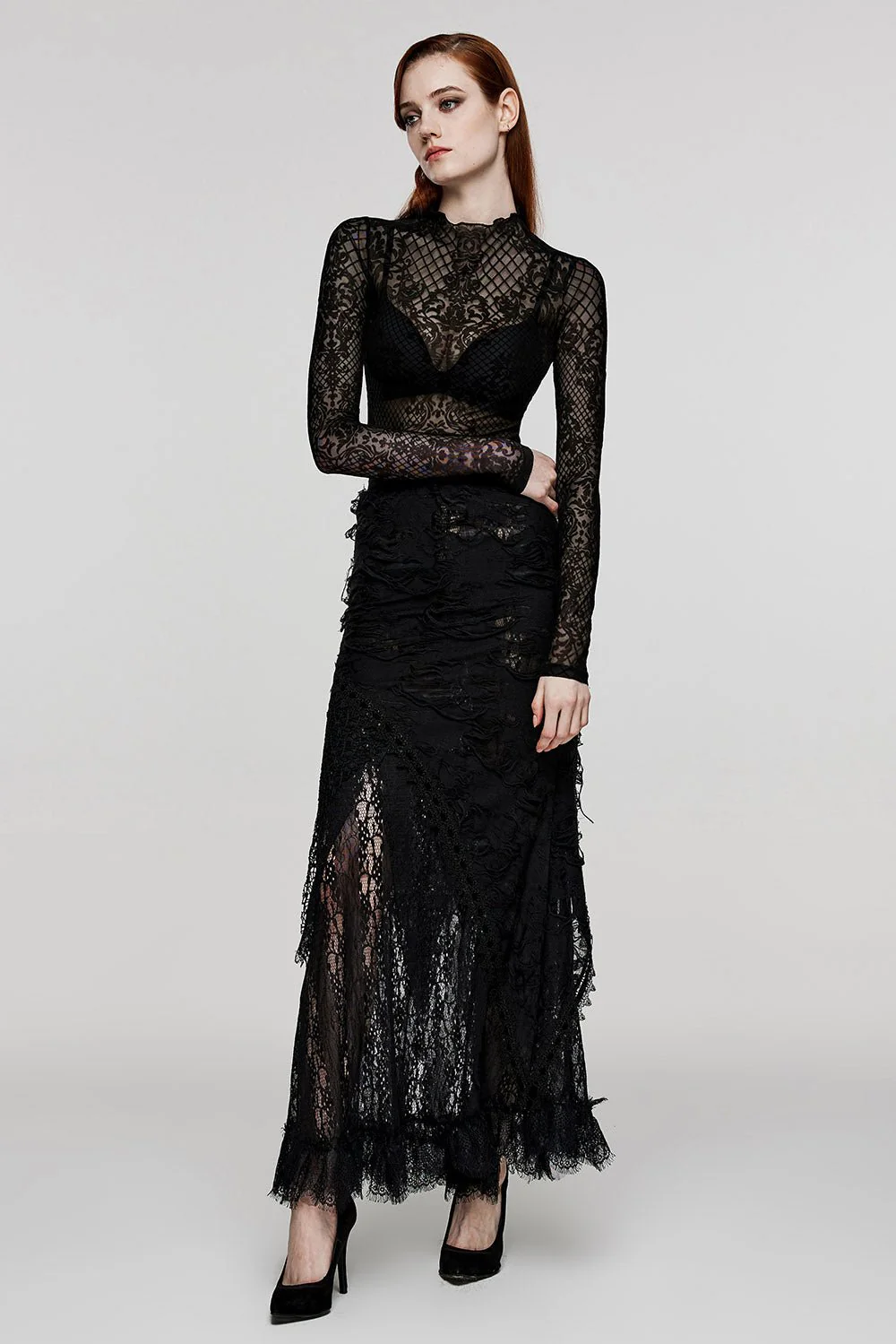 Tattooed Lady Victorian Mesh Top - Image 6
