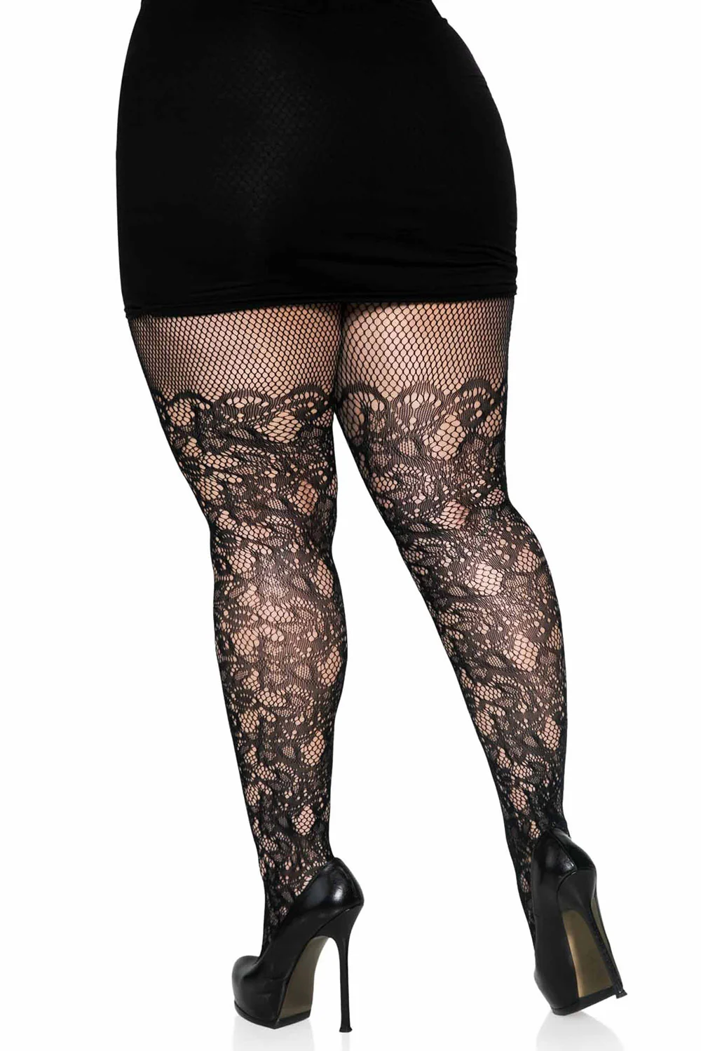 Tattooed Scallops Fishnet Stockings [PLUS SIZE] - Image 3