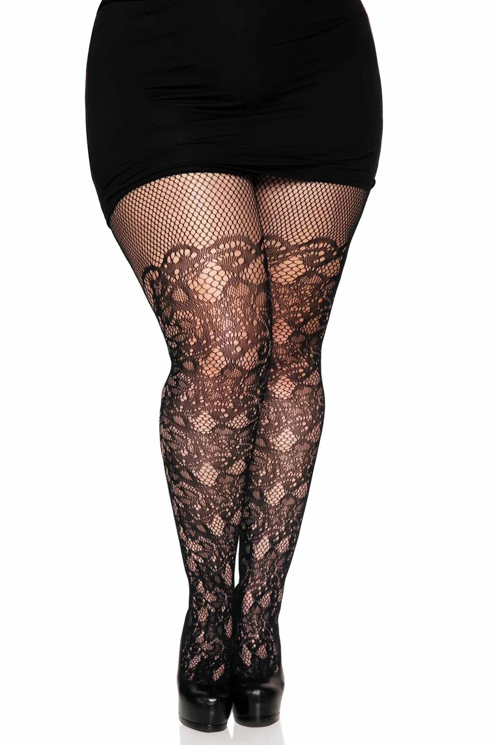 Tattooed Scallops Fishnet Stockings [PLUS SIZE] - Image 4