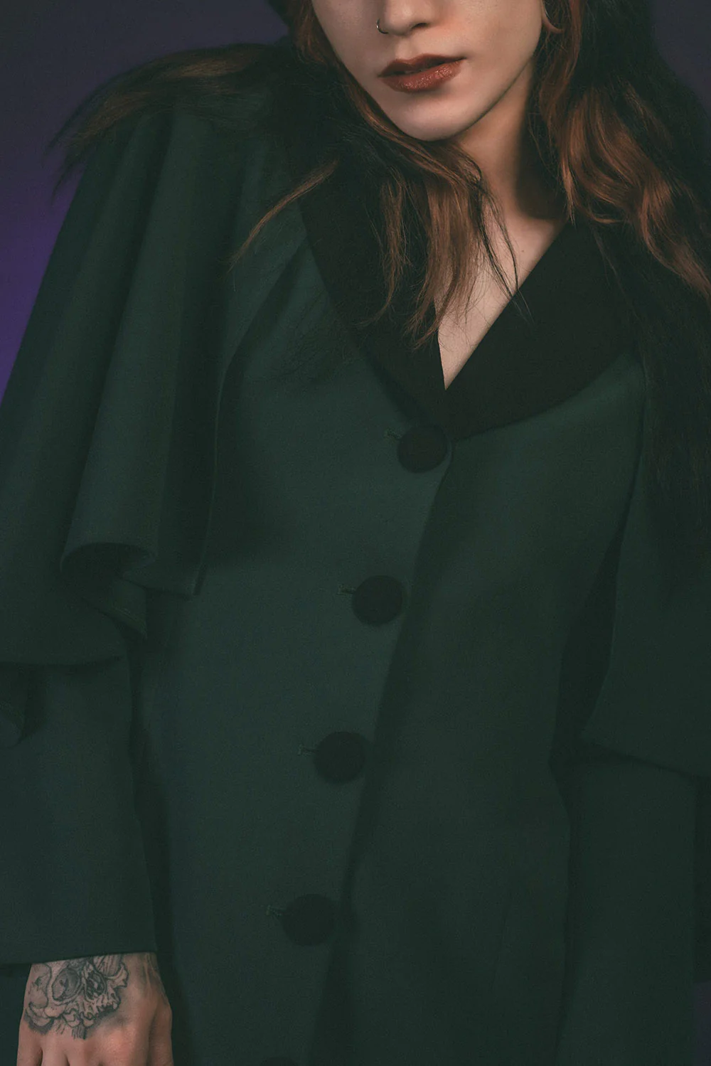 The Ghost Host Caped Coat [GREEN] - Image 9