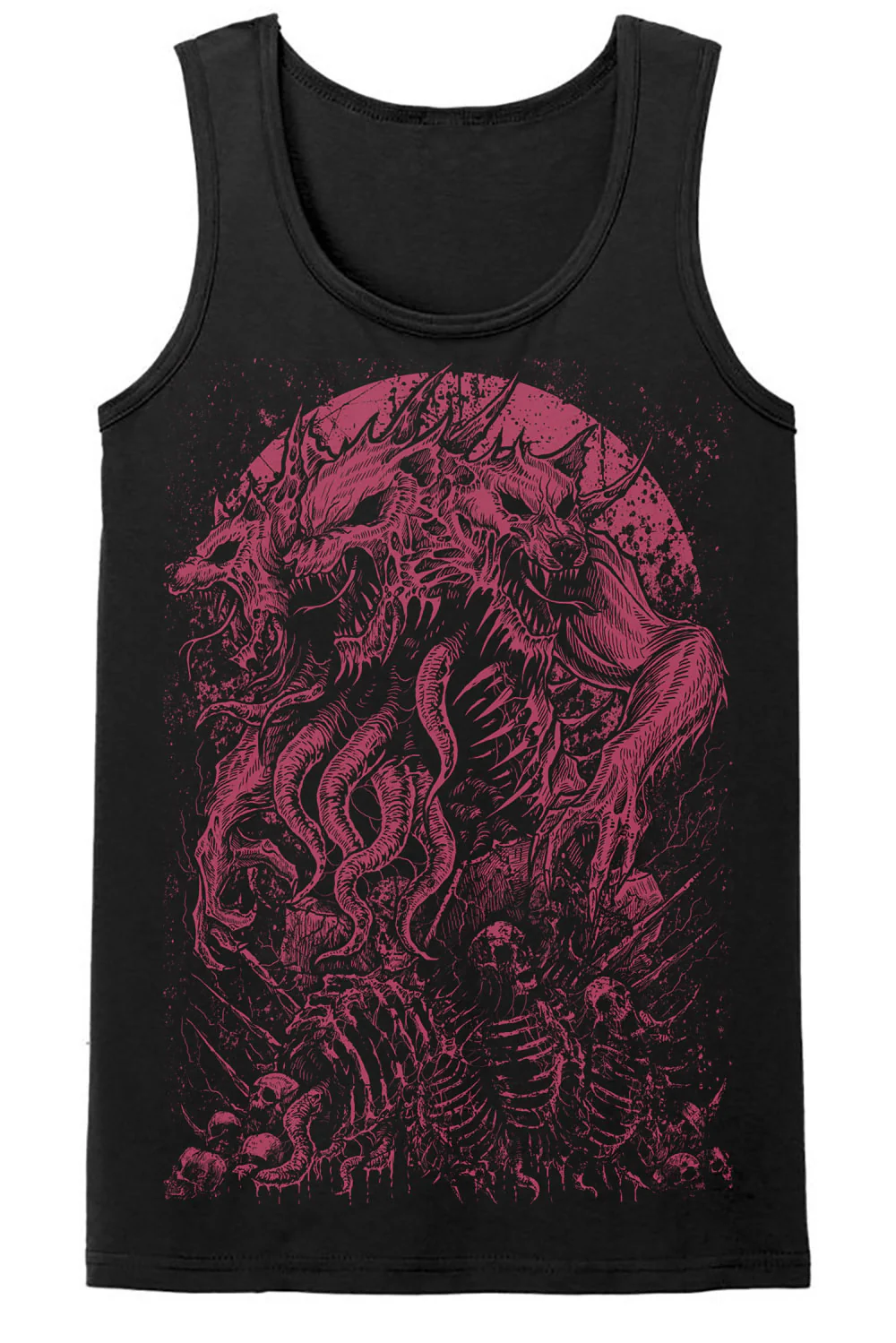 Three-Headed Werewolf T-shirt [WINE RED] - Image 5