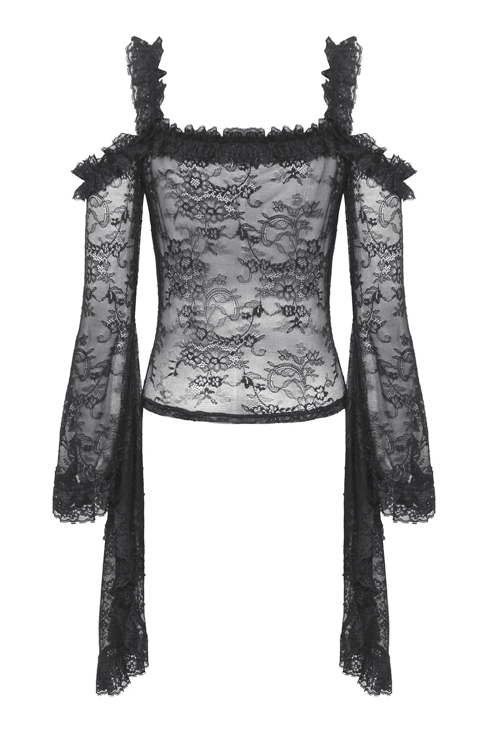 Till Death Cold Shoulder Lace Top - Image 2