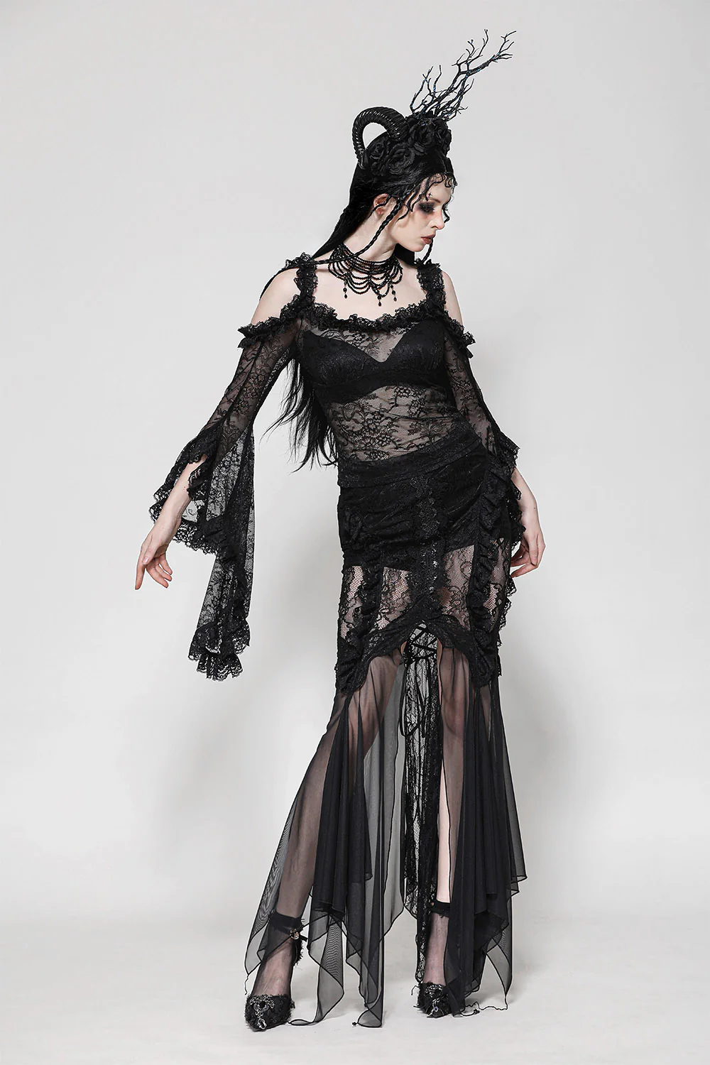 Till Death Cold Shoulder Lace Top - Image 5