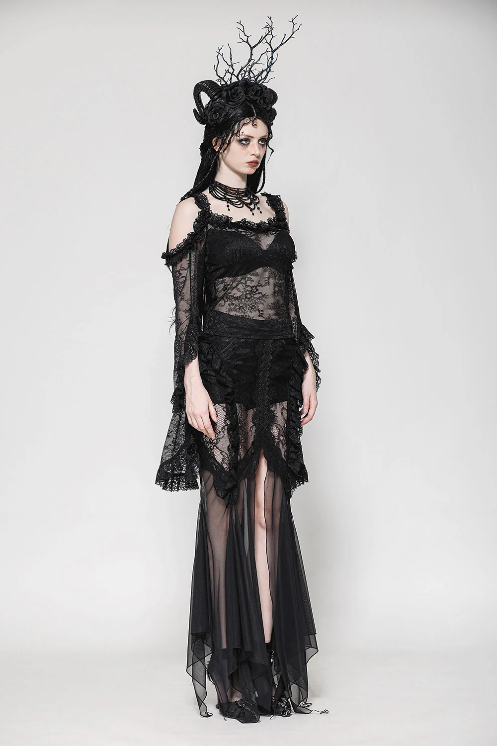 Till Death Cold Shoulder Lace Top - Image 6