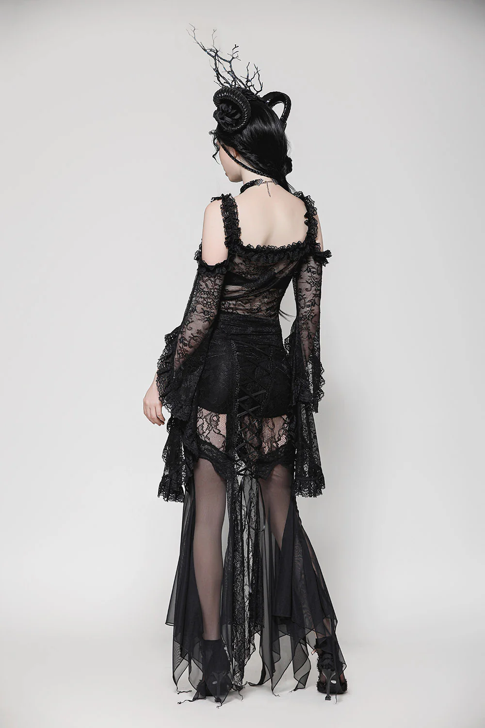 Till Death Cold Shoulder Lace Top - Image 7