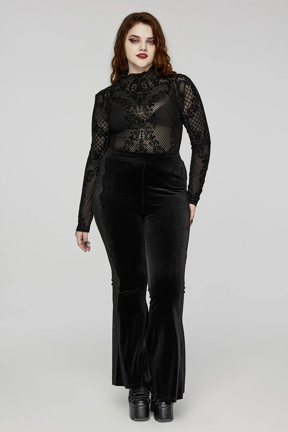 Till Death Flocked Mesh Top [Plus Size] - Image 4