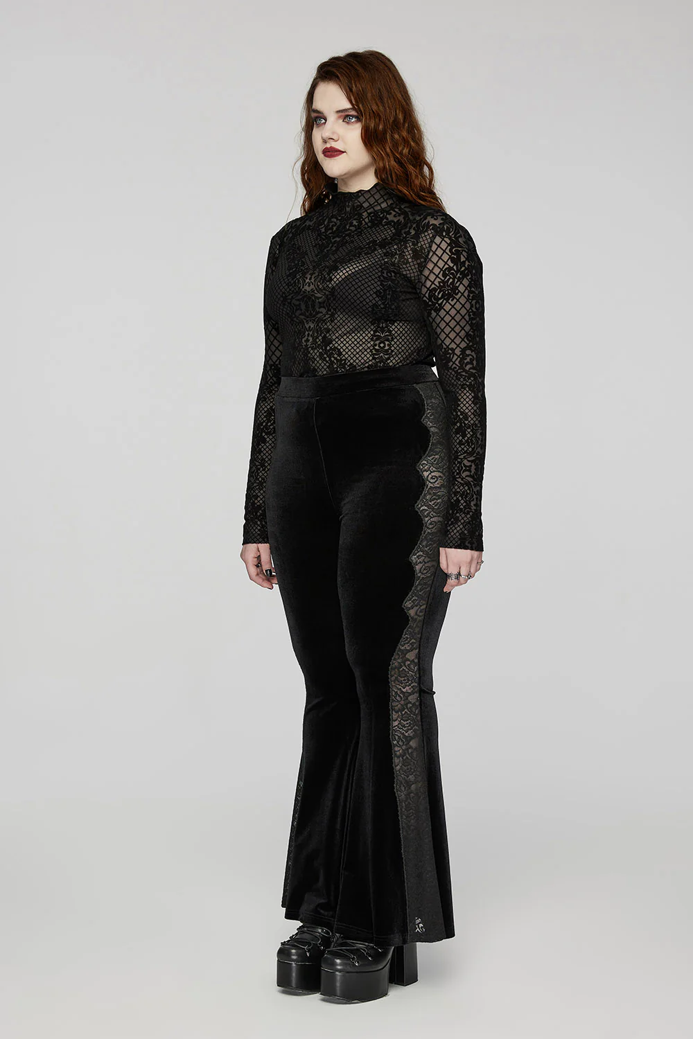 Till Death Flocked Mesh Top [Plus Size] - Image 5