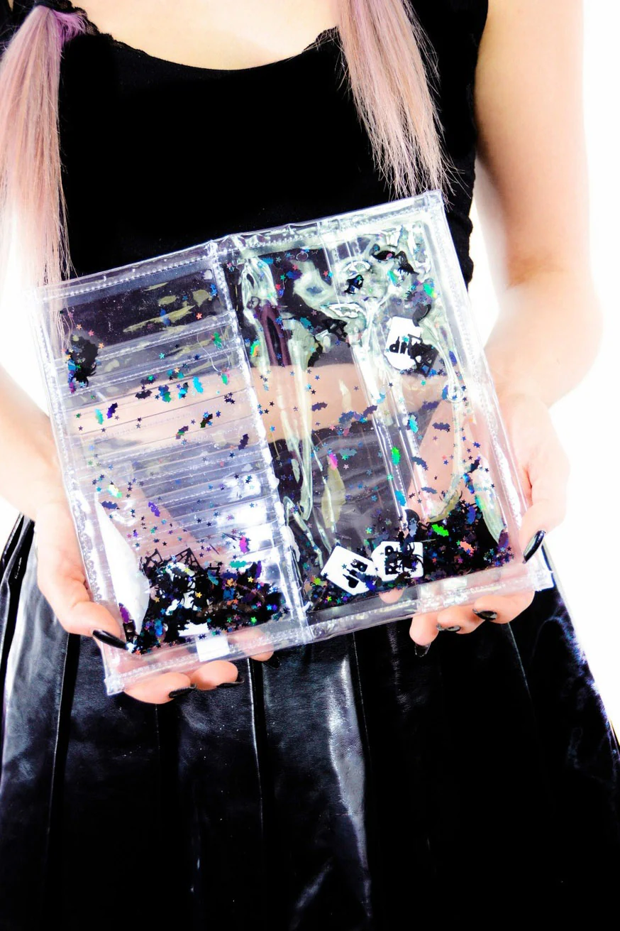 Too Cute Too Spook Liquid Glitter Wallet [Clear] - Image 2