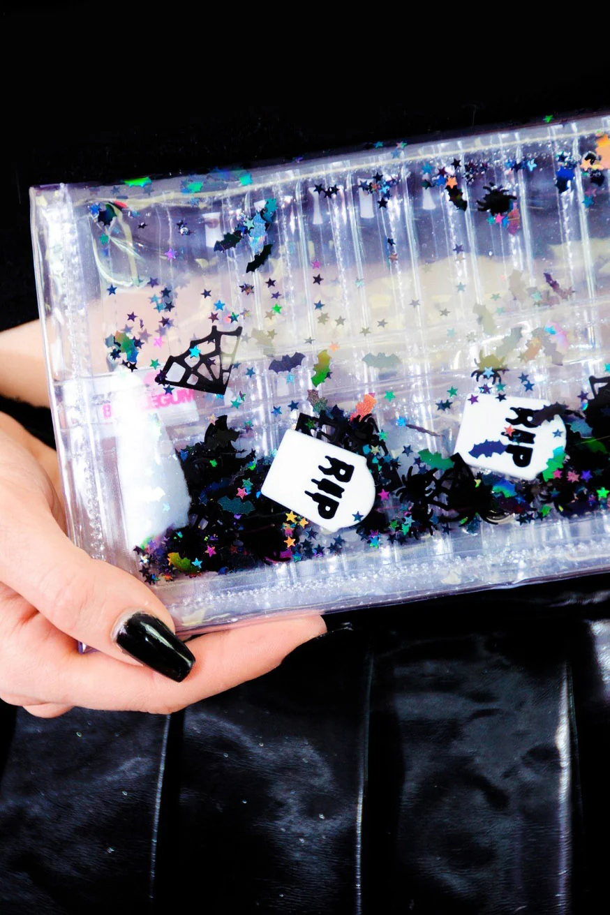 Too Cute Too Spook Liquid Glitter Wallet [Clear] - Image 3