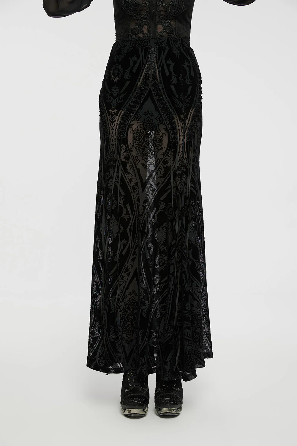 Trad Goth Maxi Mesh Skirt - Image 4