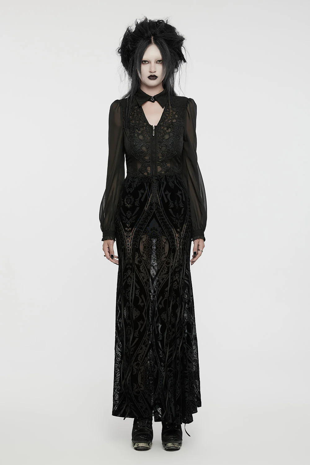 Trad Goth Maxi Mesh Skirt - Image 5