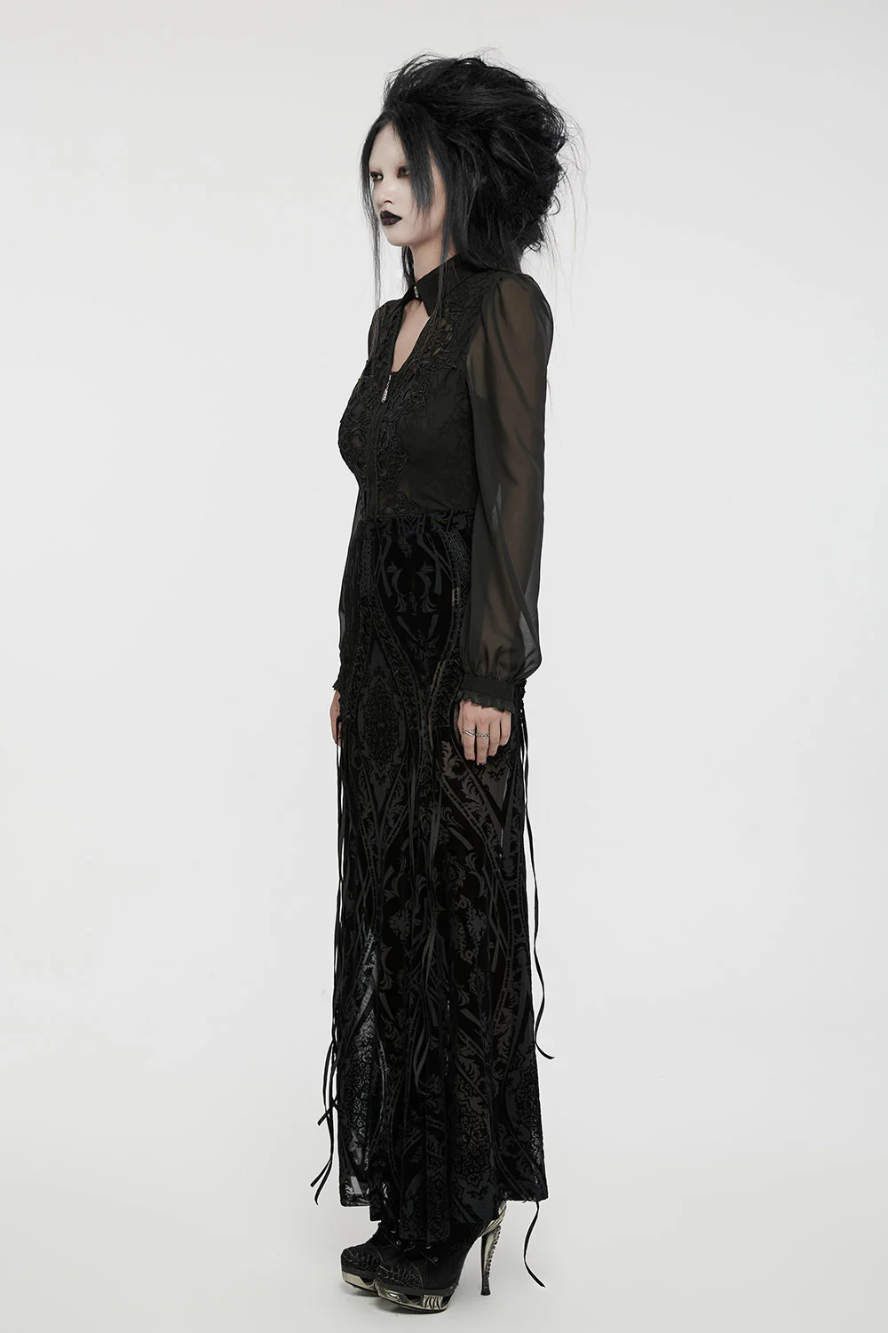 Trad Goth Maxi Mesh Skirt - Image 6